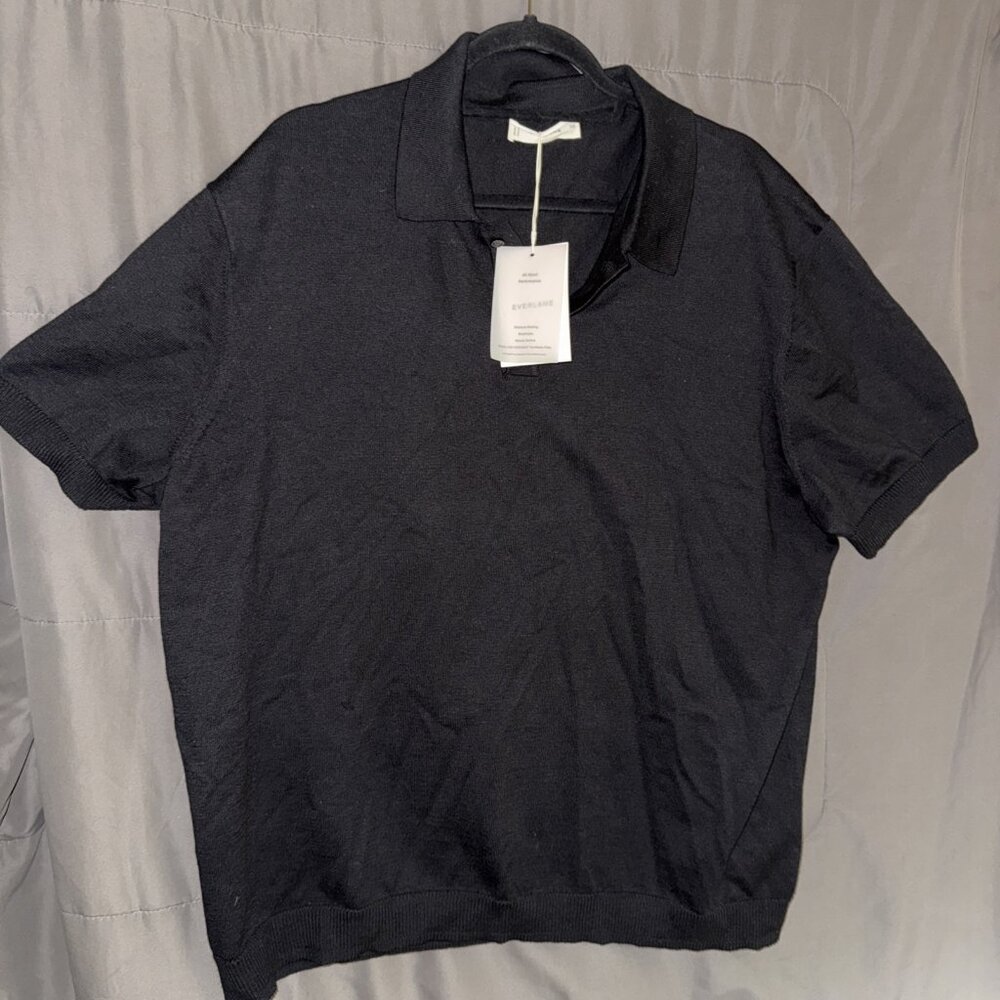 Everlane Polo Jersey Men's 2XL Black No Sweat Moisture-Wicking Short Sleeve Shir